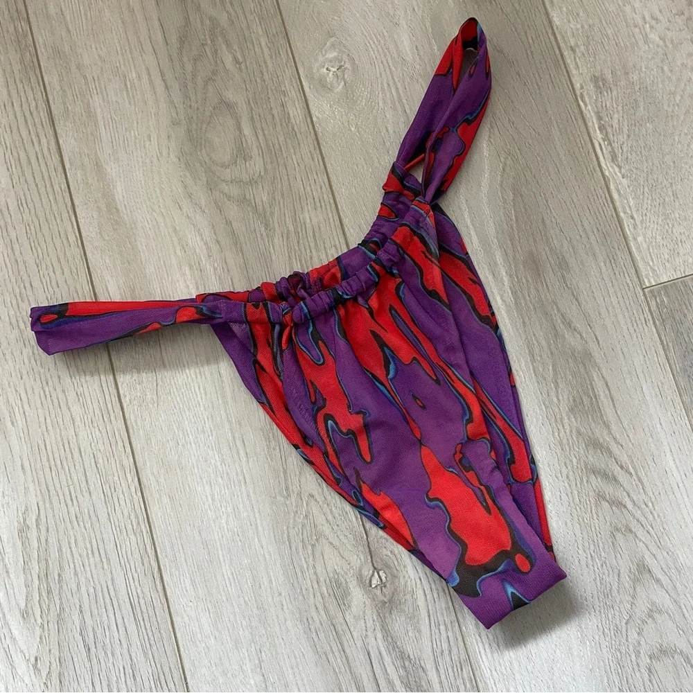 Vibrant Purple and Red Bikini Bottom - Picture 3 of 5